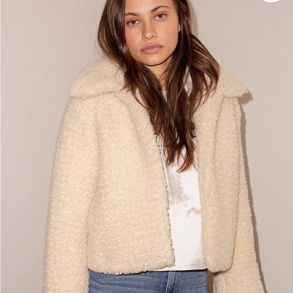 Lulus - So In Love With You Ivory Teddy Jacket - M - Picture 2 of 6